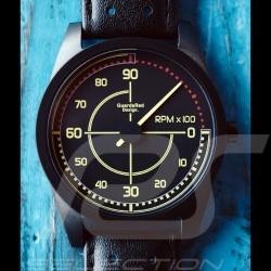 Montre compte-tours Lancia Delta Integrale mono-aiguille 9000 rpm Noir / Bracelet Noir