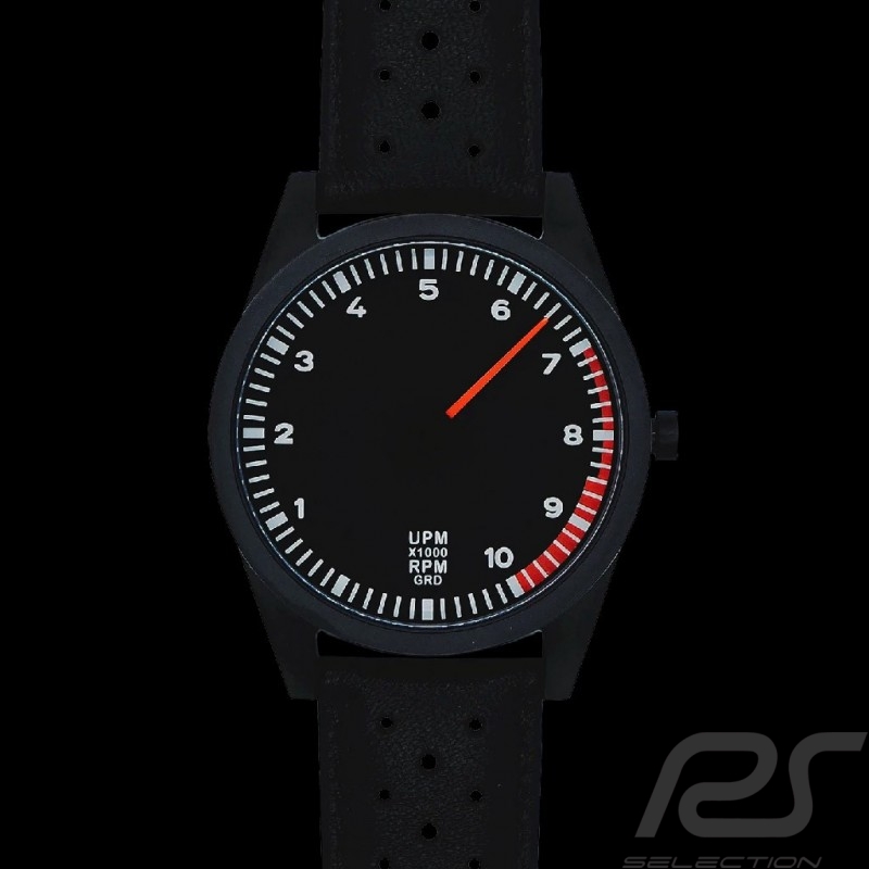 Tachometeruhr Ford RS 200 Cosworth Einzeiger 7000 rpm Schwarz / Schwarzes Armband