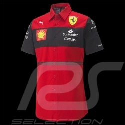 Chemise Ferrari Puma Leclerc Sainz F1 manches courtes Rouge / Noir 701219149-001 - homme