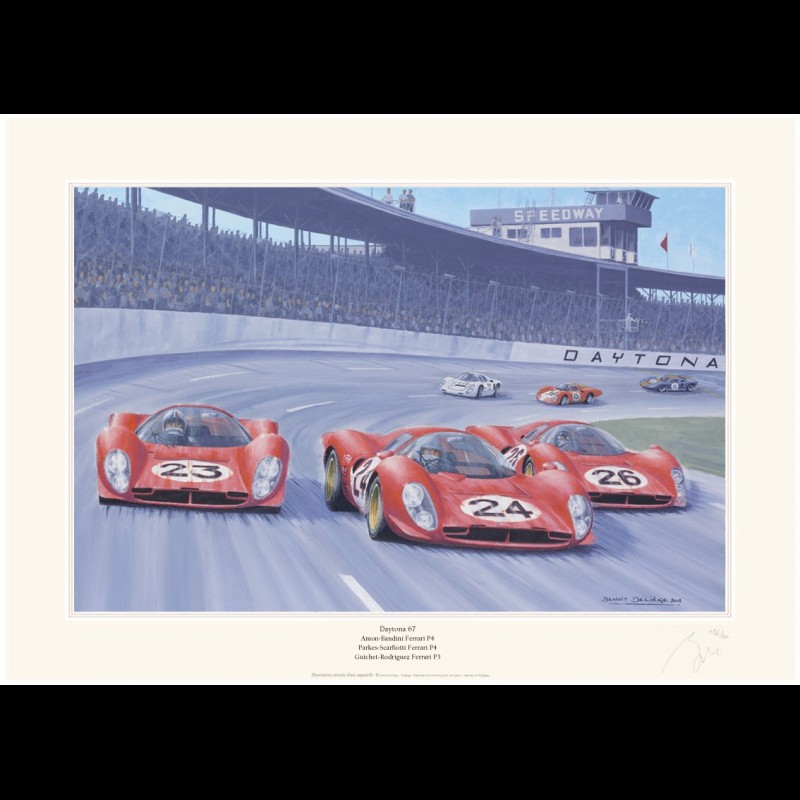 Vodafone Ferrari Racing 広告ポスター大判非売品3枚セット Ferrari Poster Trio 330P n° 23 & n° 24 / Ferrari 412P n° 26 24h