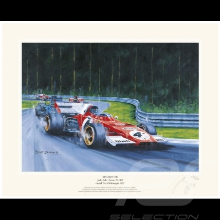 Poster Ferrari 312 B2 F1 n° 4 Jacky Ickx GP Deutschland 1972 " Ringmeister " von Benoît Deliège