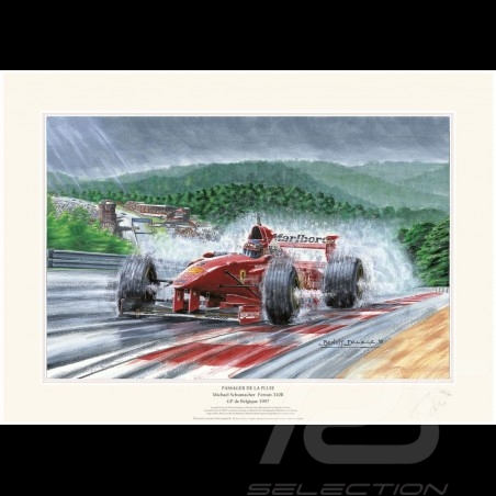 Poster Michael Schumacher Ferrari 310B F1 n° 5 GP Belgique 1997 " Passager de la vie " de Benoît Deliège