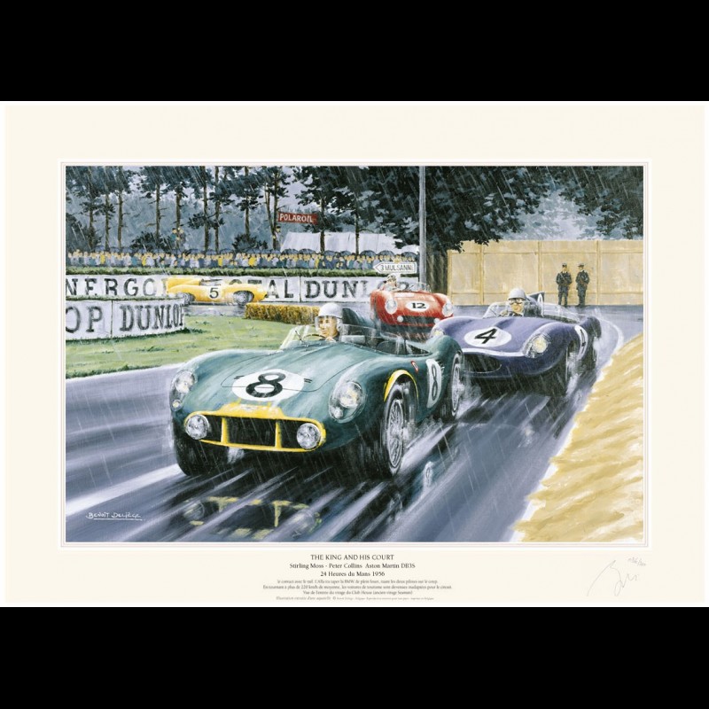 Poster Stirling Moss Aston Martin DB3S n° 8 24h Le Mans 1956 