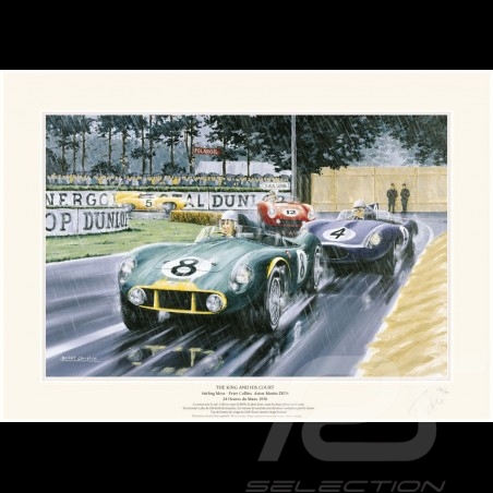 Poster Aston Martin DB3S n° 8 24h Le Mans 1956 " The King and his Court " von Benoît Deliège