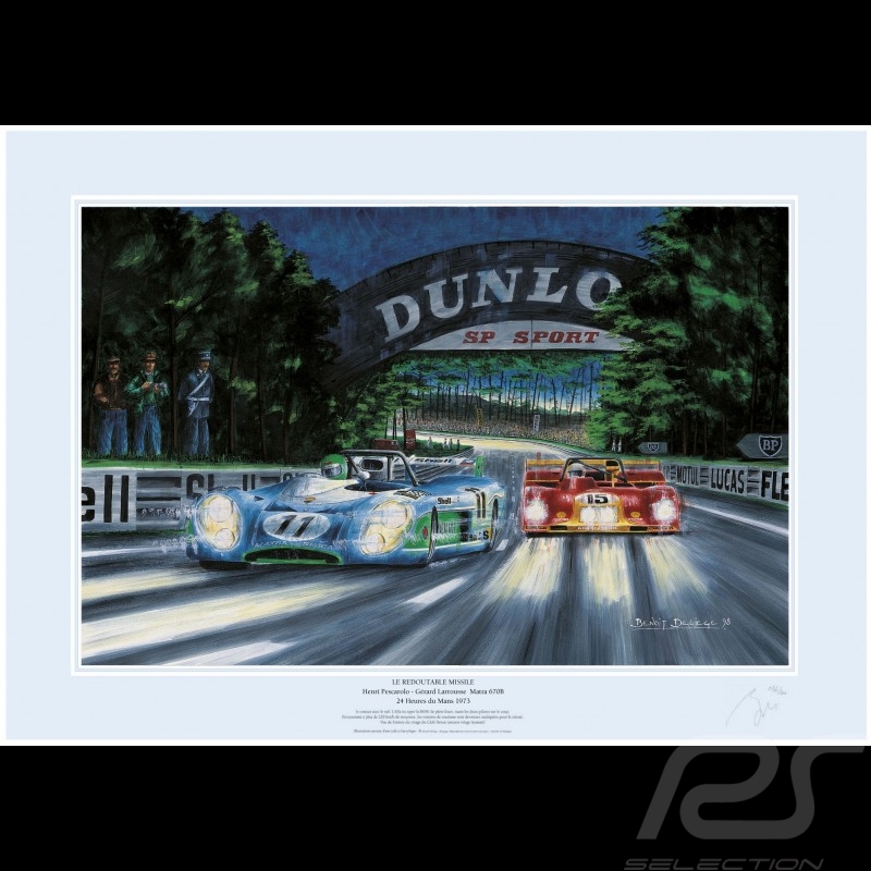 Poster Matra 670B n° 11 24h Le Mans 1973 " Redoutable missile " von Benoît Deliège