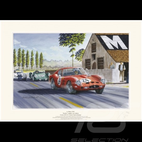 Poster Ferrari 250 GTO n° 24 24h Le Mans 1963 " Le Mans 1963 " by Benoît Deliège