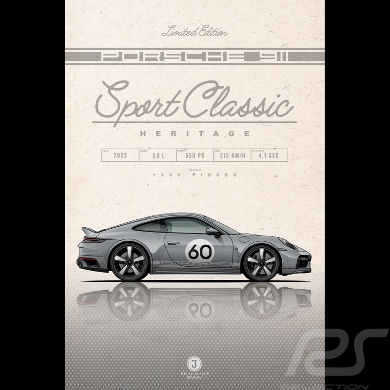 Porsche Poster 911 Sport Classic Heritage Type 992 2022 printed on