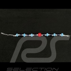 Martini Racing Inspiration Watkins Glen Bracelet glass beads with silver chain - Sue Corfield