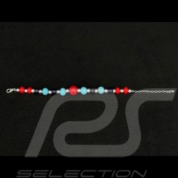 Bracelet Inspiration Martini Racing Vallelunga perles de verre avec chaîne argent - Sue Corfield
