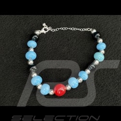 Martini Racing Inspiration Targa Florio Bracelet glass beads with silver chain - Sue Corfield