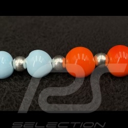 Bracelet Inspiration Gulf Racing Le Mans perles de verre avec chaîne argent - Sue Corfield