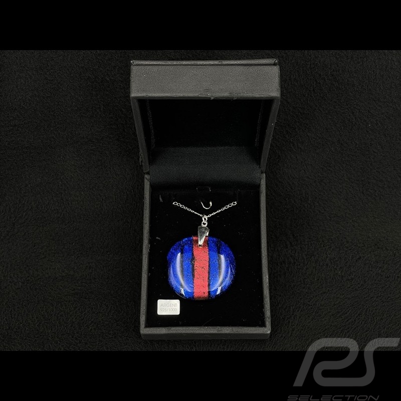 Anhänger Inspiration Martini Racing Watkins Glen Rundes Glas mit Silberkette - Sue Corfield Anhänger Inspiration Martini Racing Watkins Glen Rundes Glas mit Silberkette - Sue Corfield