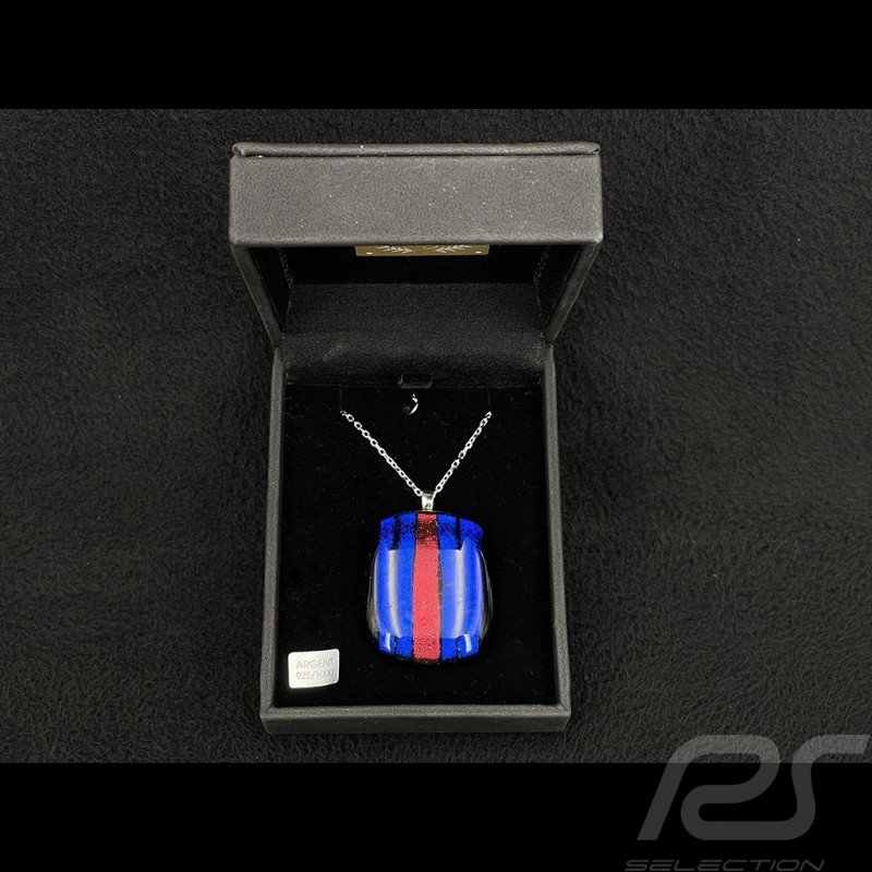 Pendant Inspiration Martini Racing Kyalami Rectangle glass with silver chain - Sue Corfield