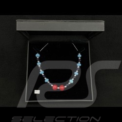 Collier Inspiration Martini Racing Watkins Glen perles de verre avec chaîne argent - Sue Corfield