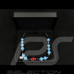 Martini Racing Inspiration Necklace Sebring glass beads with silver chain - Sue Corfield