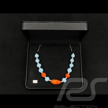 Collier Inspiration Gulf Racing Sebring perles de verre avec chaîne argent - Sue Corfield