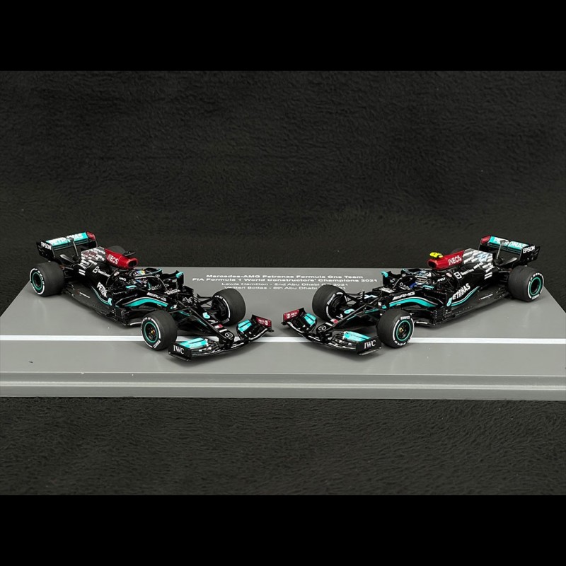 Duo Mercedes-AMG Petronas W12 F1 n° 44 & n° 77 GP Abu Dhabi 2021 World  Constructor's Champions 1/43 Spark S7860