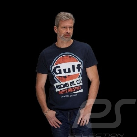 T-shirt Gulf Oil Racing Bleu Marine - homme