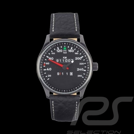 Porsche 911 260 km/h speedometer Watch black case / black dial / white numbers
