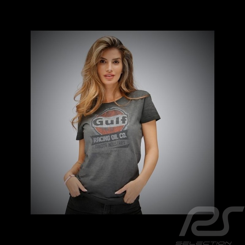 T-shirt Gulf Racing Oil Gris Asphalte - femme