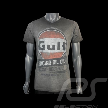 Gulf T-shirt Oil Racing V-Neck Asphalt Grey - men