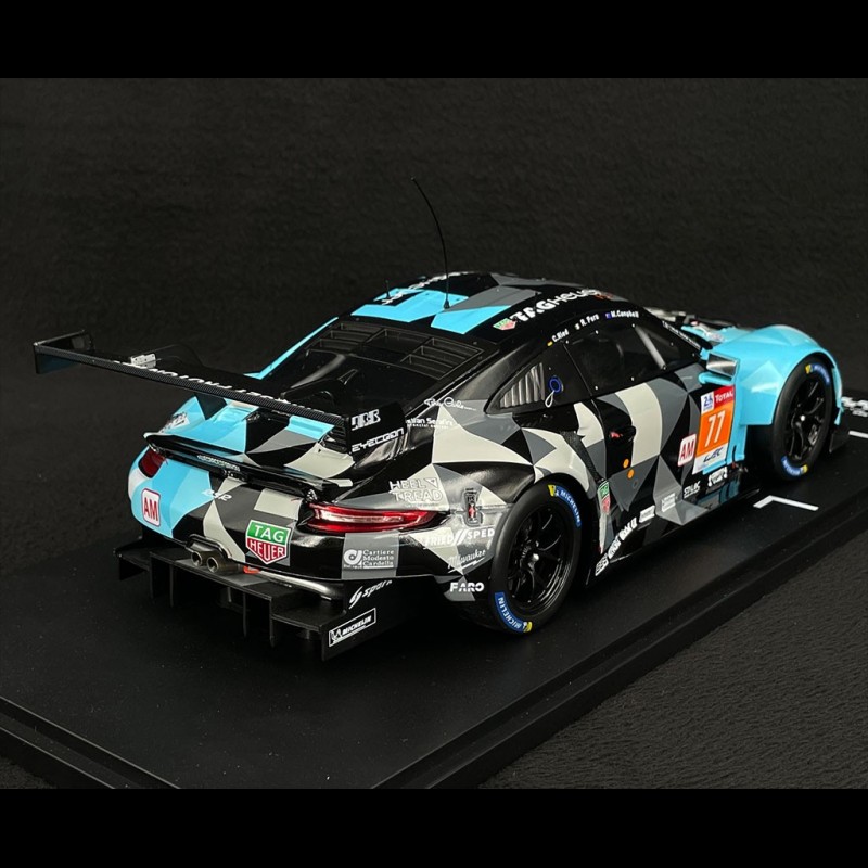 Miniature IXO 1/18 – Porsche 911 RSR N°77 Des 24h Du Mans 2020, Grise