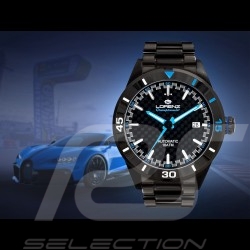 Montre Motorsport Granpremio Automatique Acier Noir / Bleu Racing avec Coffret spécial Casque 030211BB