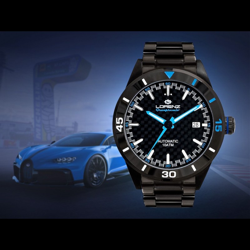 Motorsport Watch Granpremio Automatic Steel Black / Blue Racing with