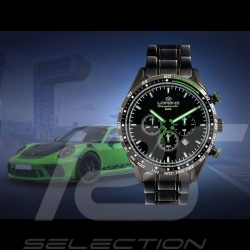 Montre Motorsport Granpremio Chronographe Acier Noir / Vert Racing avec Coffret spécial Casque 030225DD