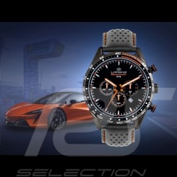 Montre Motorsport Granpremio Chronographe Cuir Perforé Noir / Orange Racing avec Coffret spécial Casque 030226CC