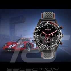 Montre Motorsport Granpremio Chronographe Cuir Perforé Noir / Rouge Racing avec Coffret spécial Casque 030226AA