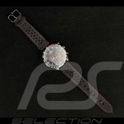 Motorsport Watch Granpremio Chronograph Perforated leather Black / Red Racing with Special Box Helmet 030226AA