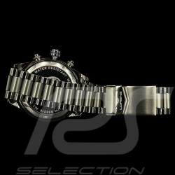 Motorsport Uhr Granpremio Chronograph Stahl Carbon-Effekt Schwarz / Blau Racing mit Spezialbox Helm 030210BB