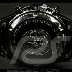 Motorsport Uhr Granpremio Chronograph Silikon Schwarz / Blau Racing mit Spezialbox Helm 030210DD