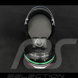 Motorsport Watch Granpremio Chronograph Steel Black / Green Racing with Special Box Helmet 030225DD