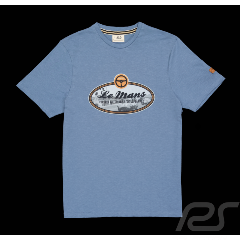 T-shirt 24h Le Mans legende wheel Sarthe circuit Sky Blue LM222TSM09-127 - men