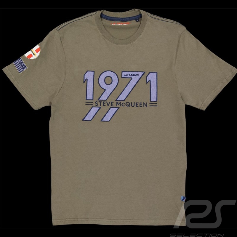 T-Shirt Steve McQueen Le Mans 1971 Khakigrün SQ222TSM13-324 - Herren T-Shirt Steve McQueen Le Mans 1971 Khakigrün SQ222TSM13-324 - Herren