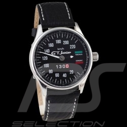 Montre compteur de vitesse Alfa Romeo Giulia 1300 GT Junior boitier chrome / fond noir / chiffres blancs