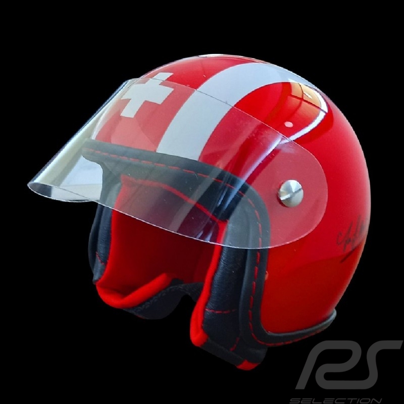 Mini-Helm Jo Siffert Signature 1957-1971 Rot 1/2 Maßtab Mini-Helm Jo Siffert Signature 1957-1971 Rot 1/2 Maßtab