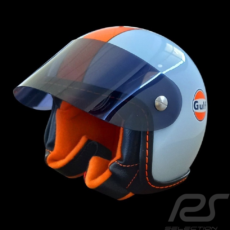 Mini-Helm Gulf Le Mans 1967-1975 Blau / Orange 1/2 Maßtab