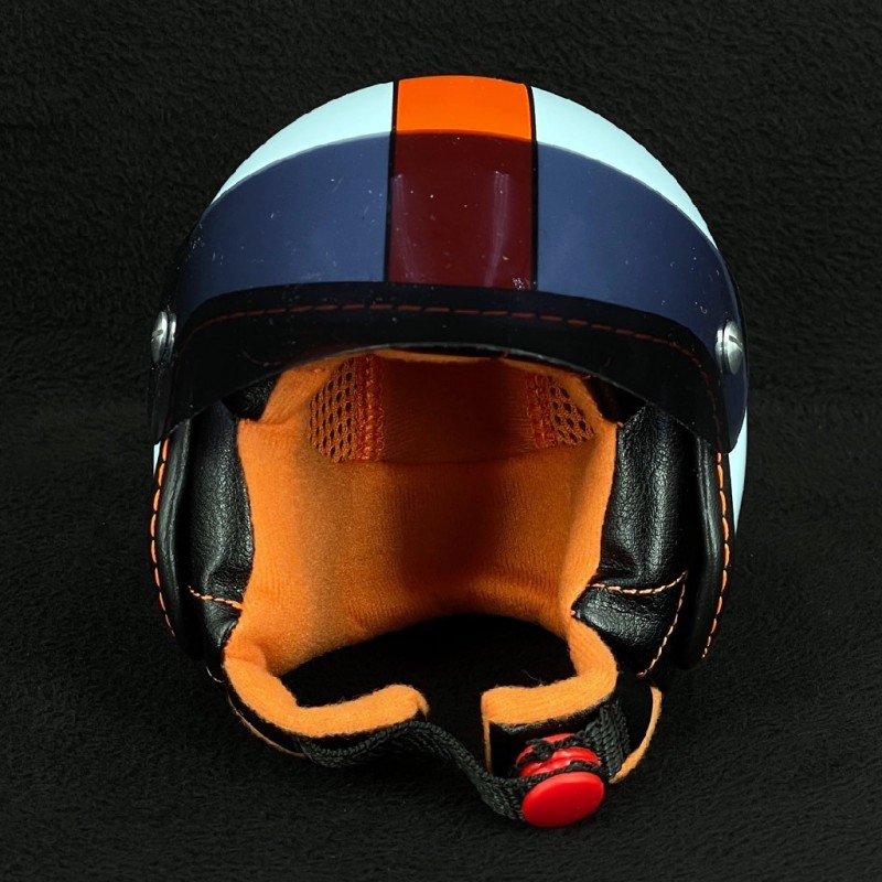 Mini helmet Gulf Le Mans 1967-1975 Blue / Orange 1/2 Scale