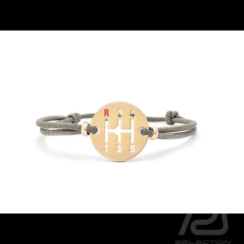 Gearbox Bracelet Gold finish Coloured cord Cashmere Beige Made in France