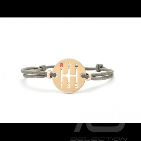 Bracelet Gearbox finition Or cordon de couleur Beige Cachemire Made in France