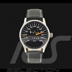 Montre compteur de vitesse Mercedes-Benz W124 260 km/h boitier chrome / fond noir / chiffres blancs