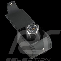 Montre compteur de vitesse Mercedes-Benz W126 boitier chrome / fond noir / chiffres blancs