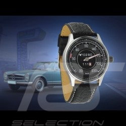 Montre compteur de vitesse Mercedes-Benz Pagode 280 SL W111 boitier chrome / fond noir / chiffres blancs
