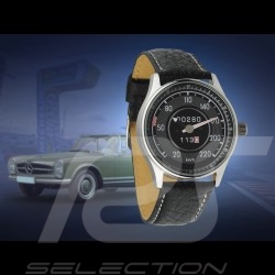 Montre compteur de vitesse Mercedes-Benz Pagode 280 SL W113 boitier chrome / fond noir / chiffres blancs