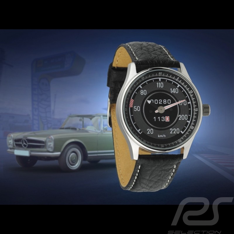 Mercedes-Benz Pagode 280 SL W113 Tachometer Uhr Chrom Gehause / schwarz Hintergrund / weiße Zahlen