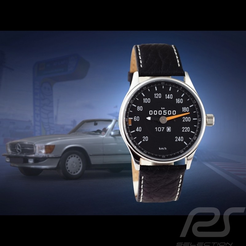 Mercedes-Benz 500 SL W107 speedometer Watch chrome case / chrome dial /  white numbers