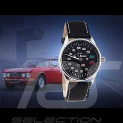 Montre compteur de vitesse Alfa Romeo Giulia 1600 GT Junior boitier chrome / fond noir / chiffres blancs